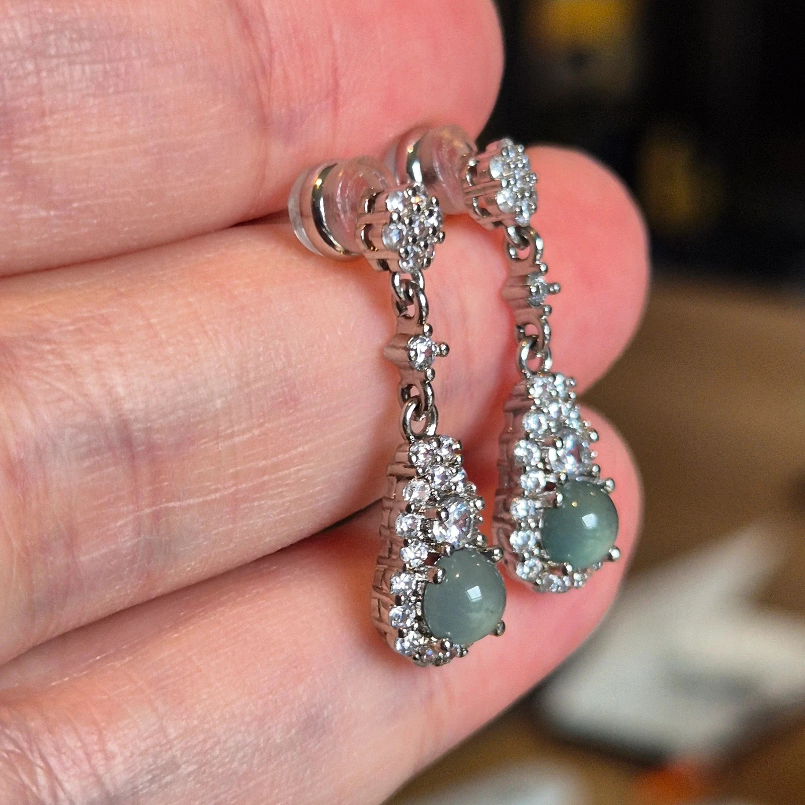 Natuurlijk type A jadeïet jade oorbellen – photo 3